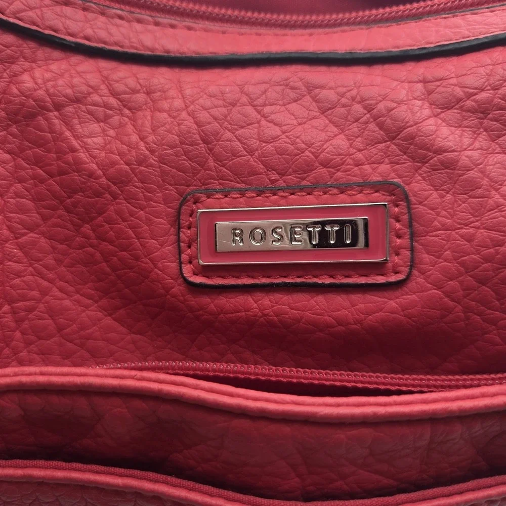ROSETTI Faux Leather Bright Pink Shoulder Bag Hobo VTG